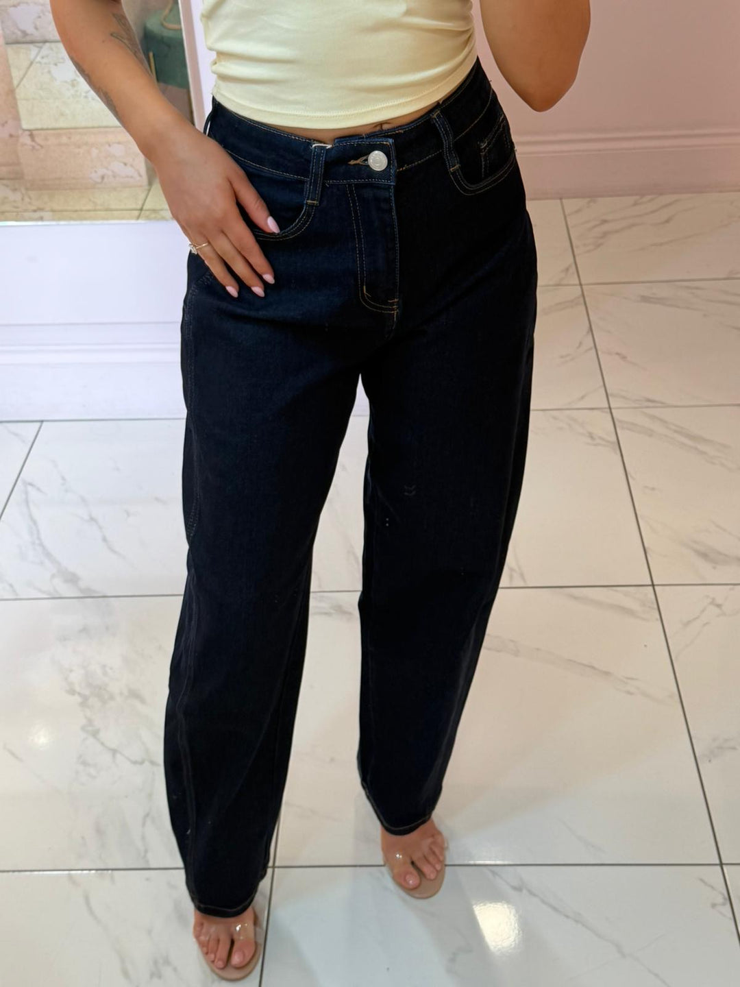 Indigo Barrel Stretch jeans
