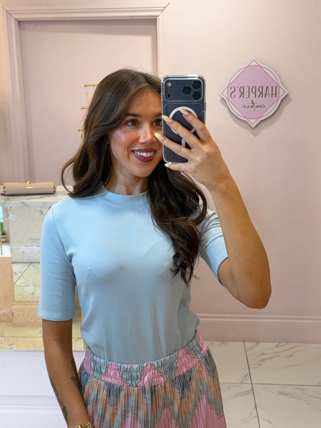 Lillie Round Neck Super Soft Short Sleeve Top