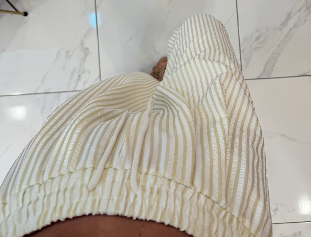 Lightweight stripe Textured Trousers