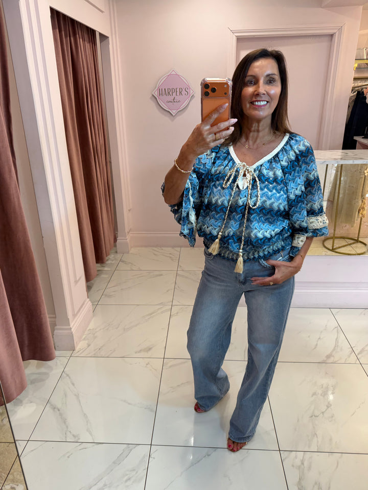 Phoebe Crochet Colourful Top