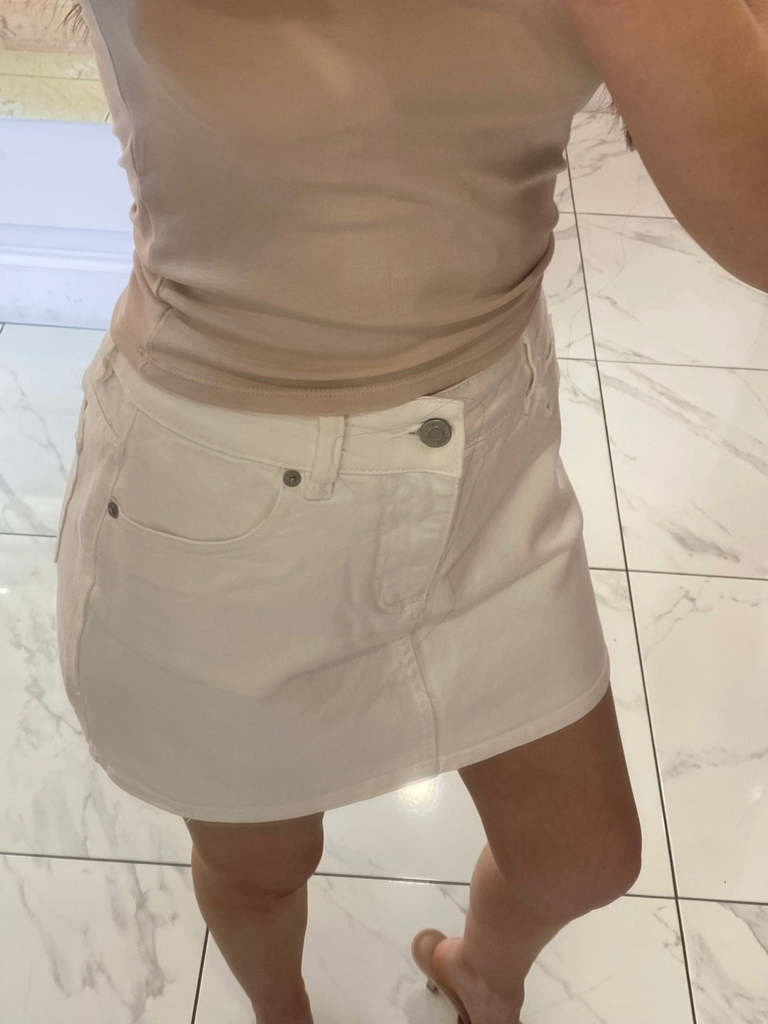 Dania High Waist Denim Skort