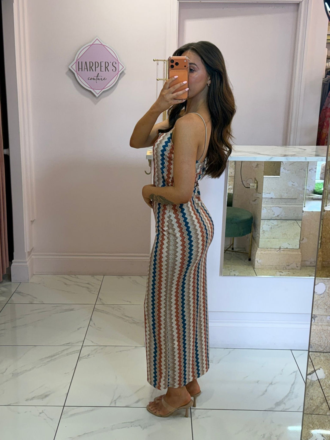 Sophie Zig Zag Cami Midi Dress