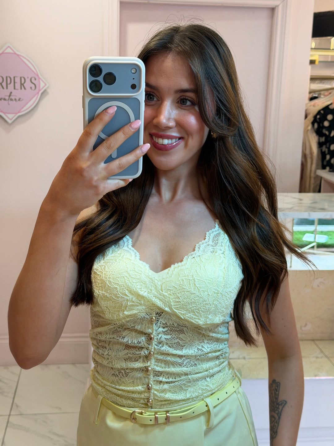 Yvie Lemon Lace Top