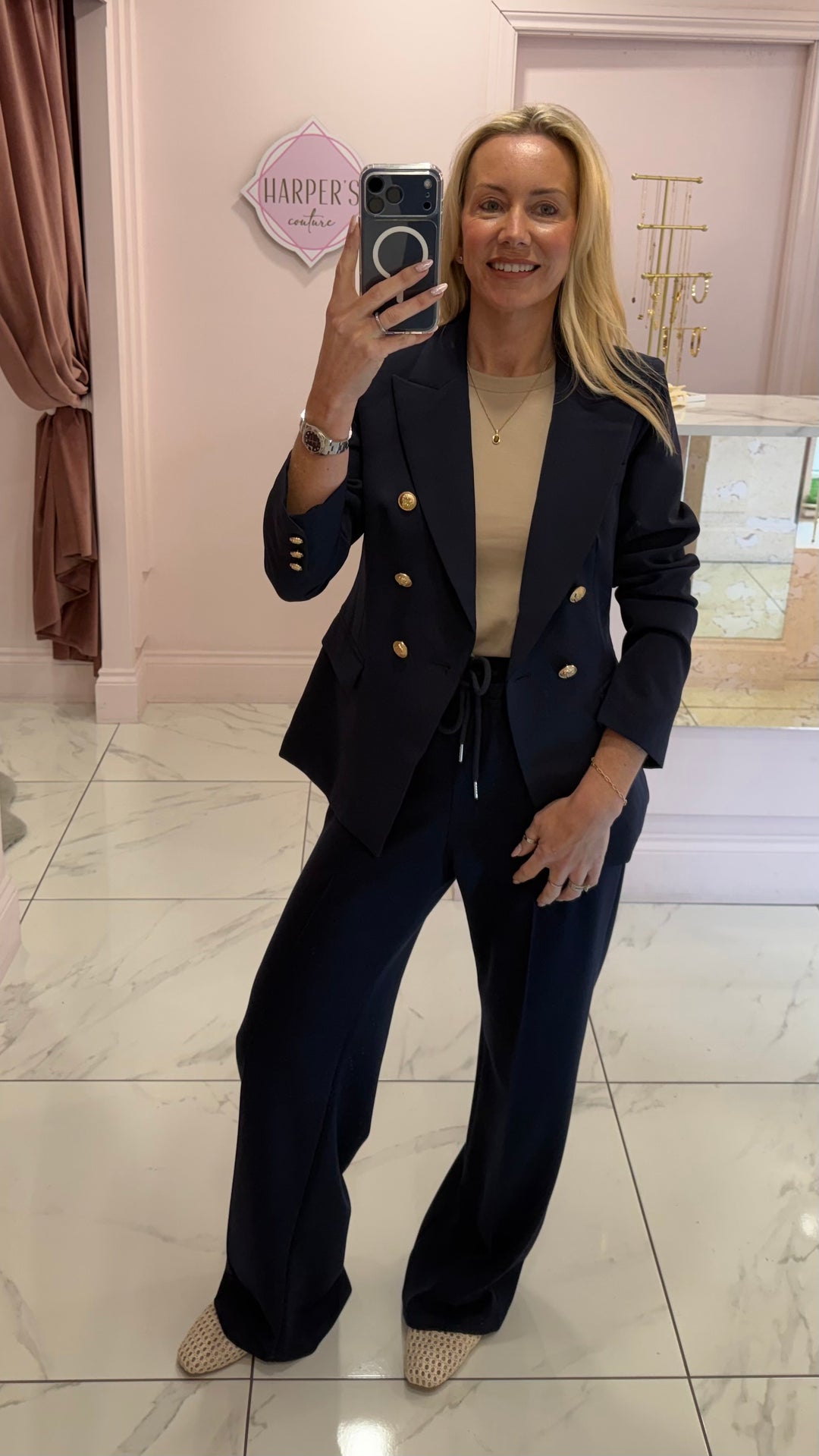 Alena Gold Button Inspired Blazer