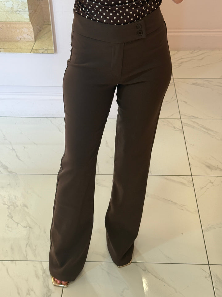 Charlotte Double button Flare Leg Trousers