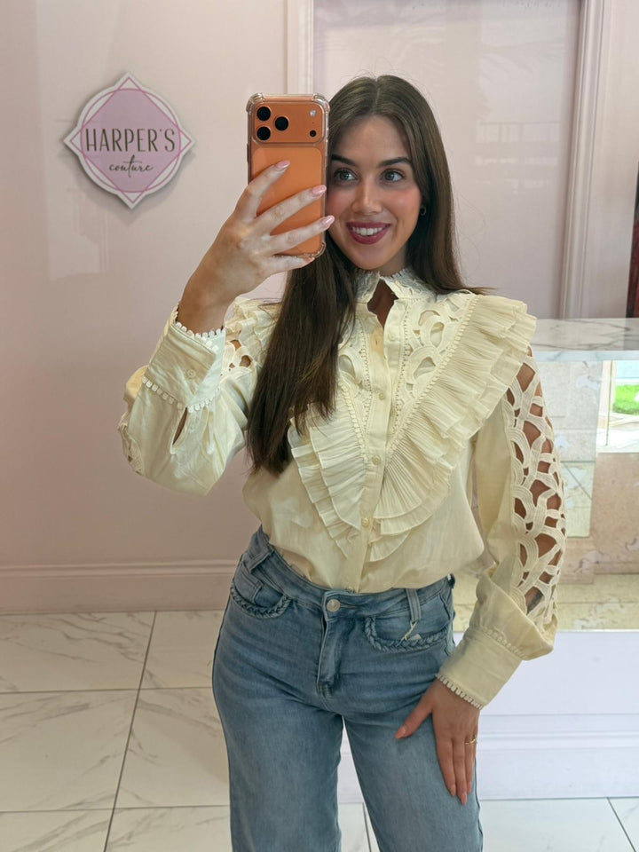 Willow Frill Cut Out Detail Shirt/Blouse