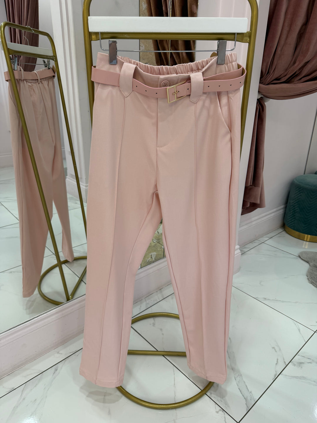 Izzy Tailored Tapered Leg Belted Trousers