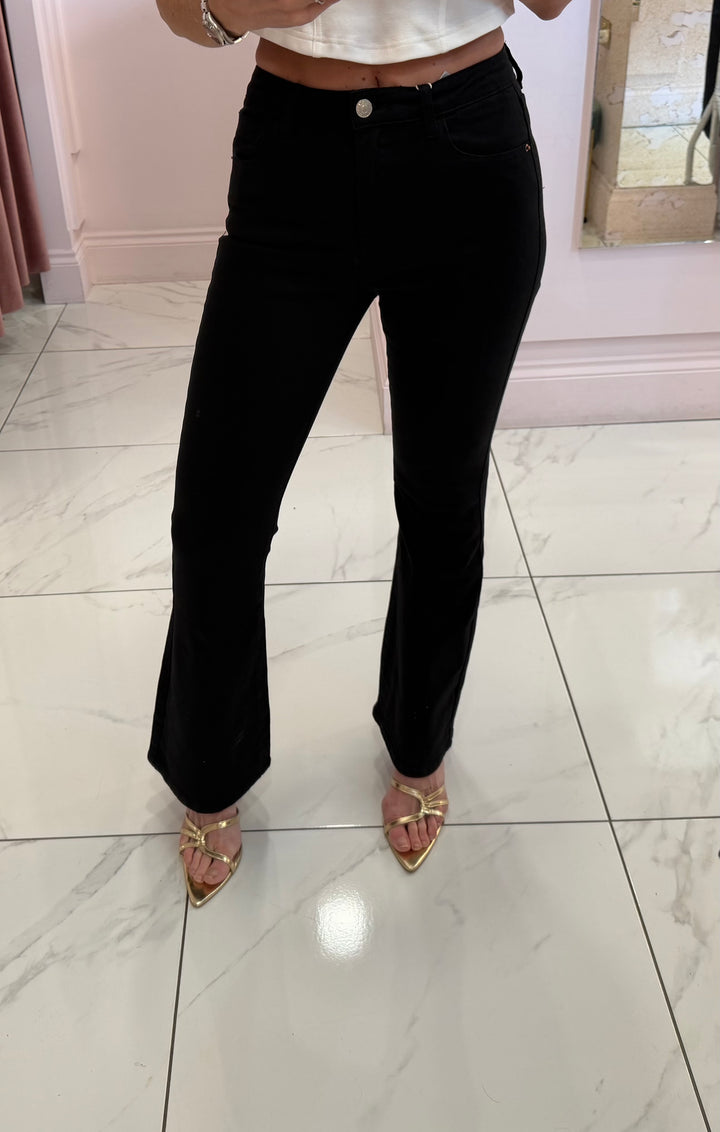 Reeva Black kick Flare Jeans