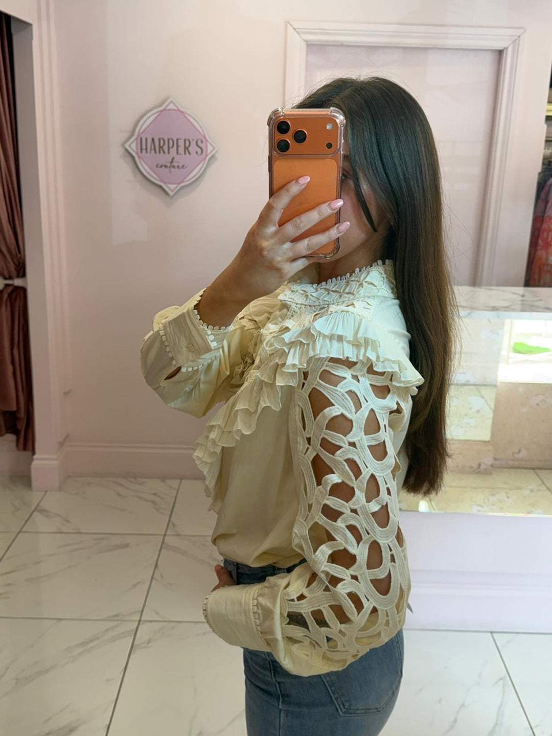 Willow Frill Cut Out Detail Shirt/Blouse