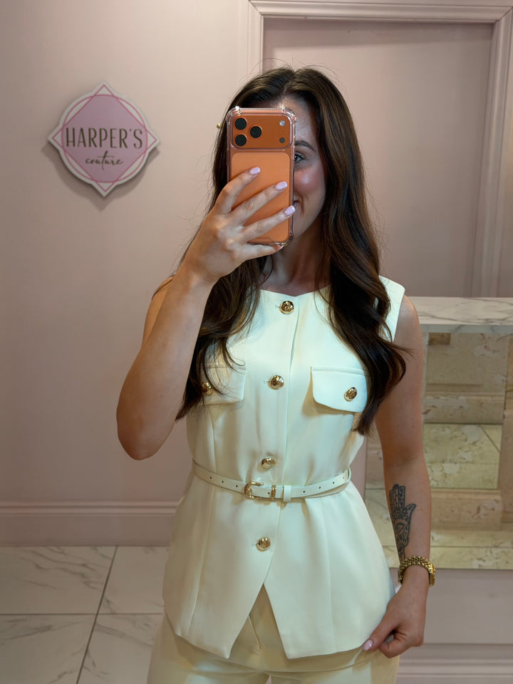 Natasha Tailored Belted Waistcoat