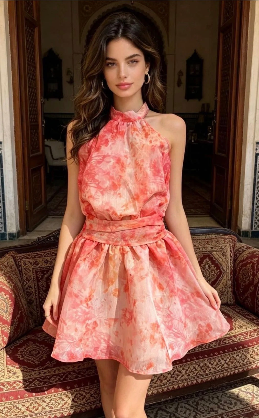 Luella Marble Print Summer Dress