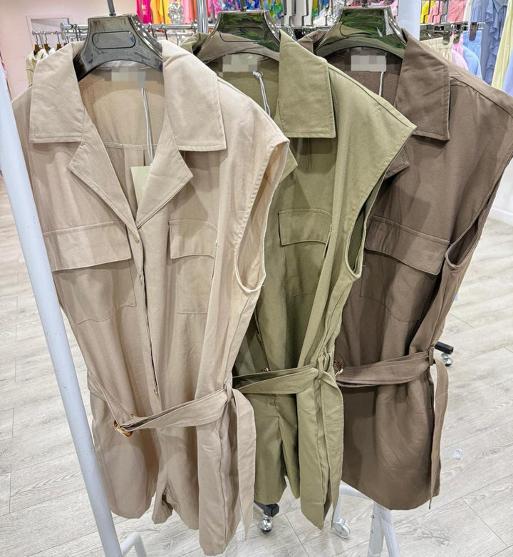 Codie Military Style Belted Playsuit