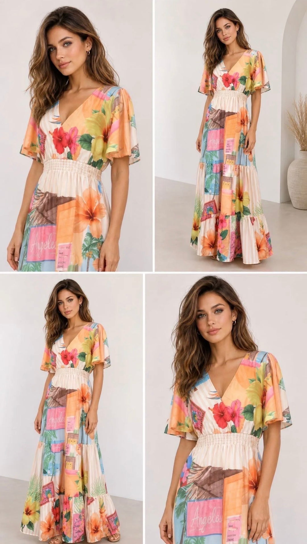 Sofia Vibrant Print Summer Maxi Dress