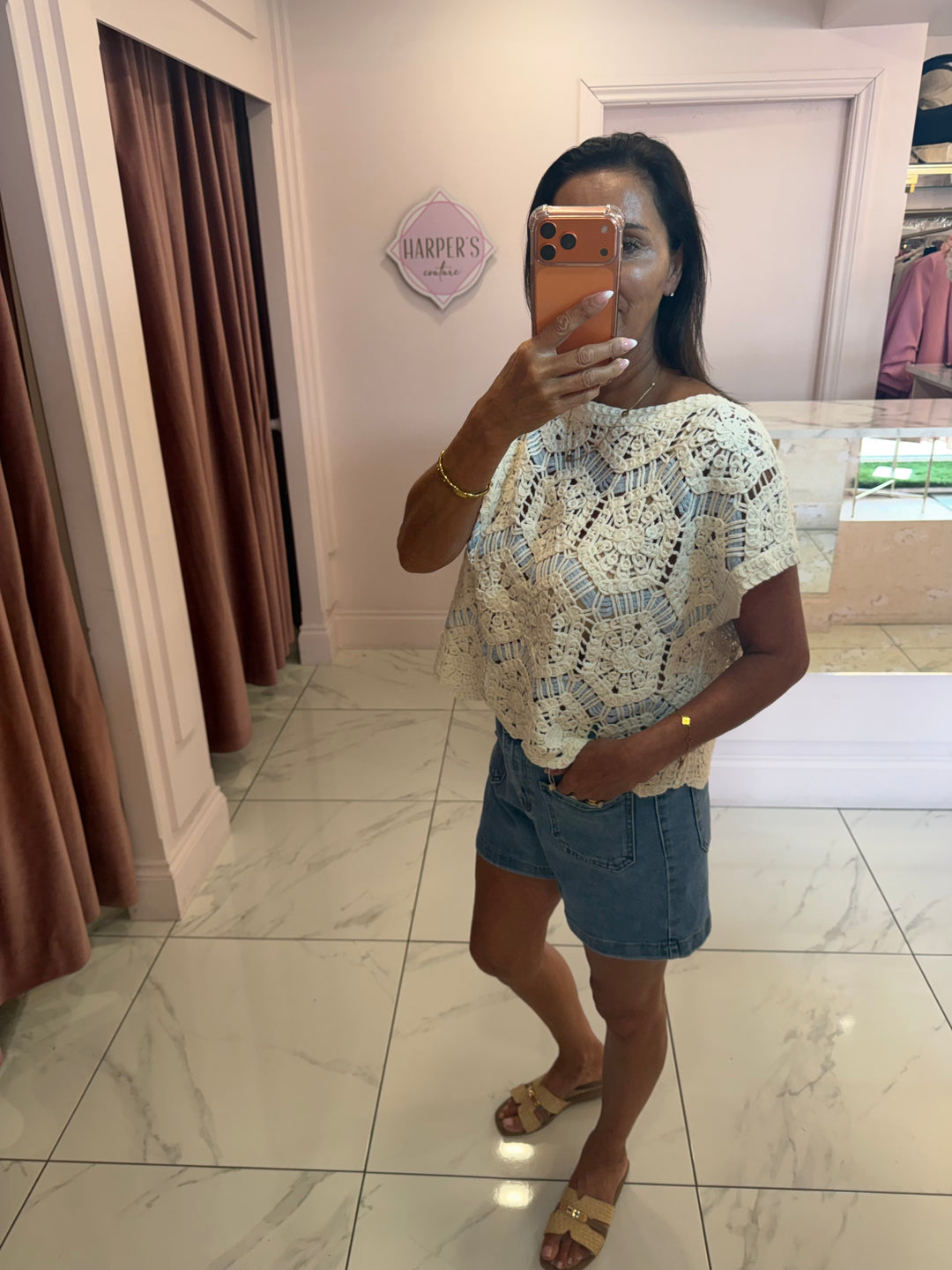 Amelia Crochet Detail Top