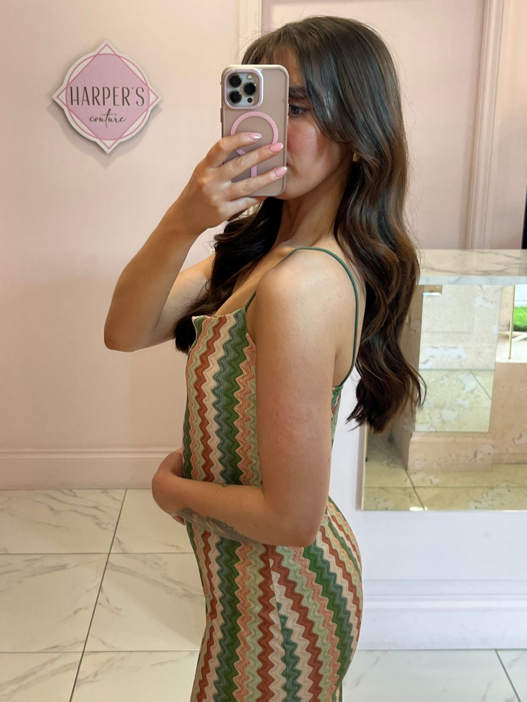 Laura Zig Zag Cami Midi Dress