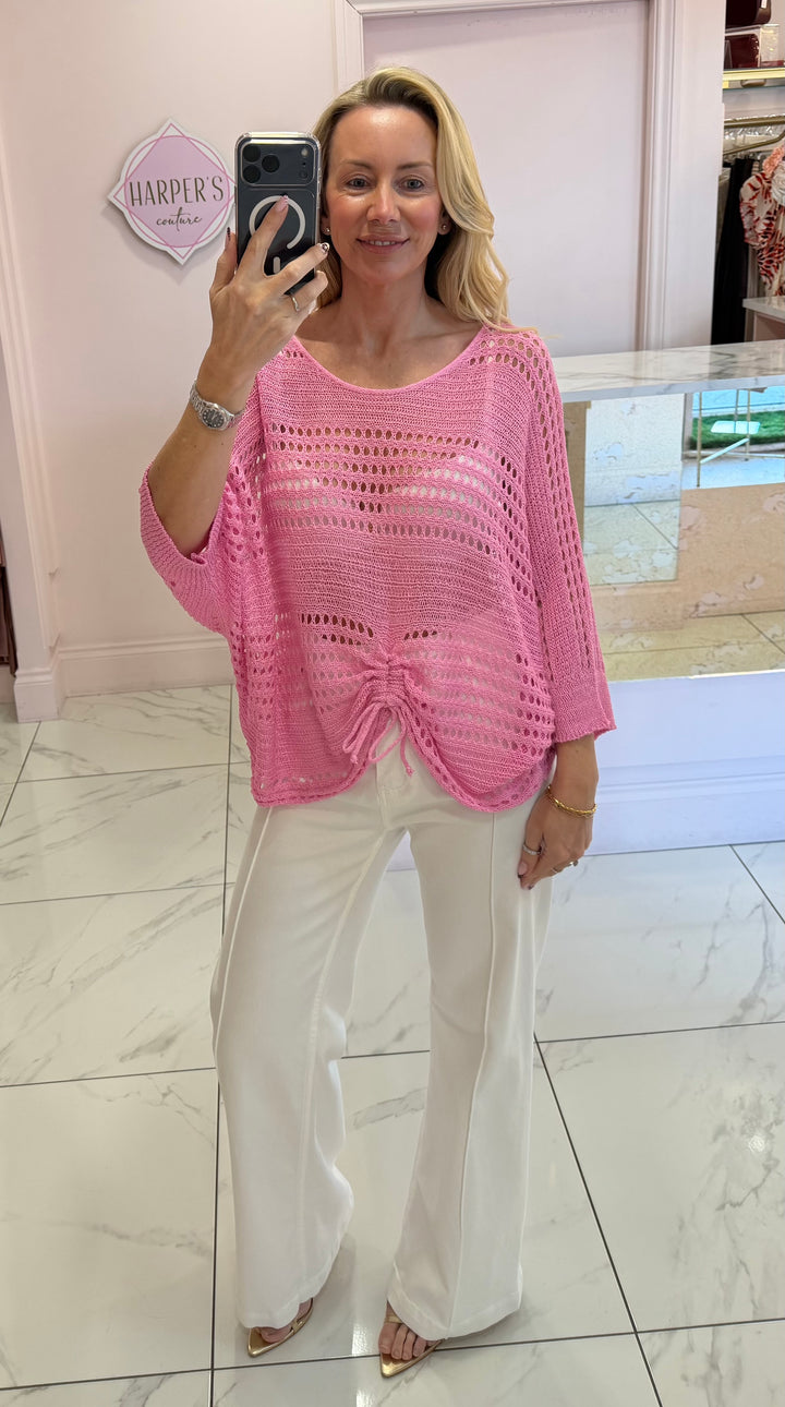 Dionne Crochet Detail Tie Top