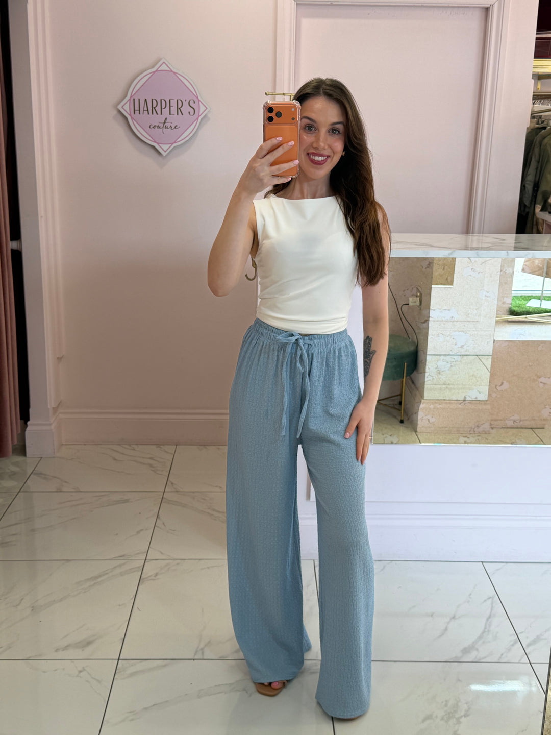 Bec Lightweight Textured Trousers