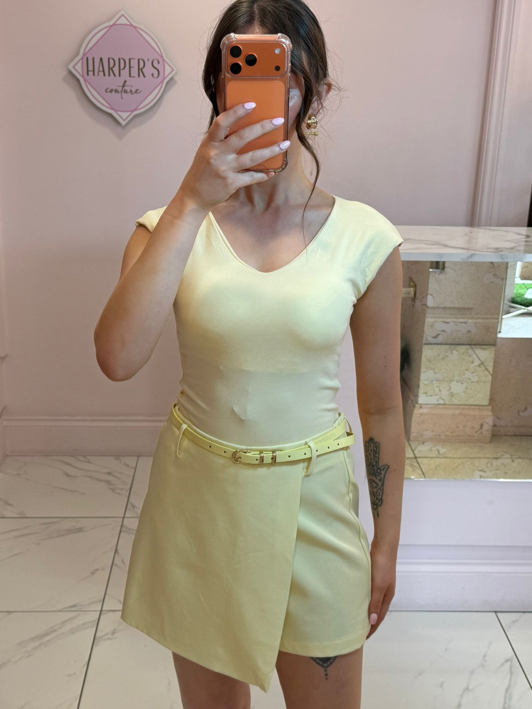 Kyla Tailored Belted Skort