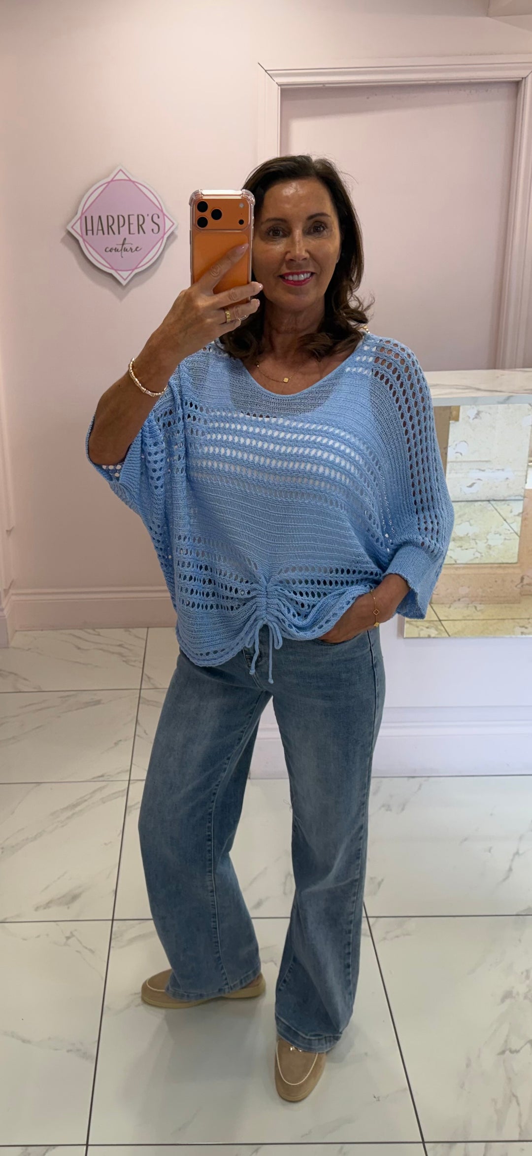 Dionne Crochet Detail Tie Top