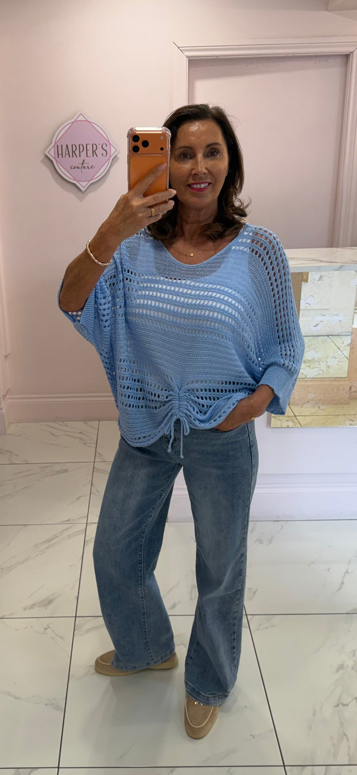 Dionne Crochet Detail Tie Top