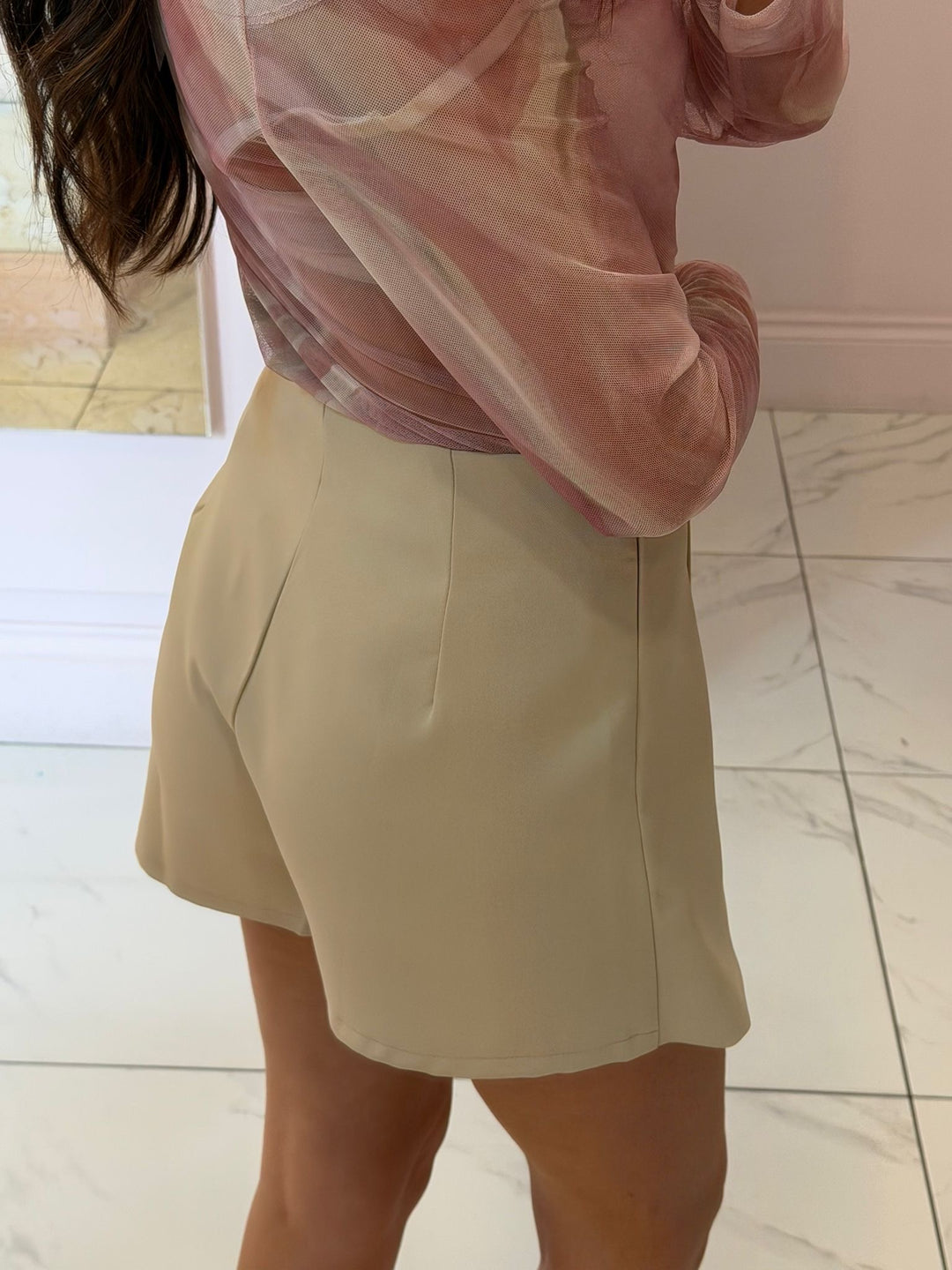Gigi Gold Button Detail Skort