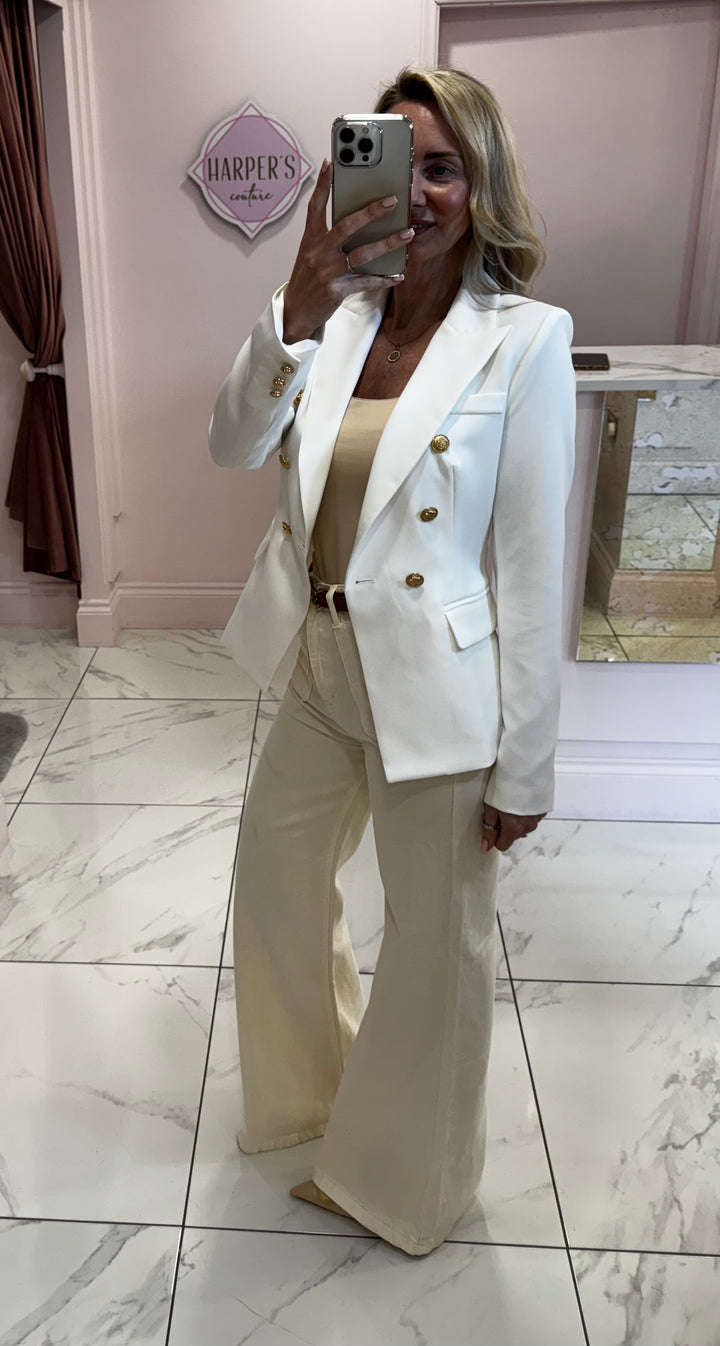 Alena Gold Button Inspired Blazer