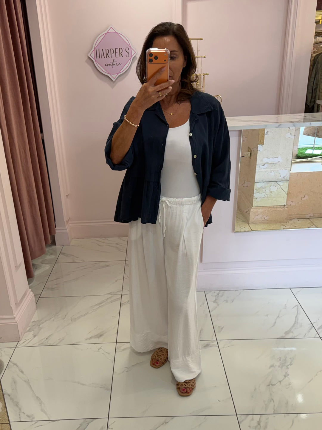 Chelsea Wide leg White Trousers