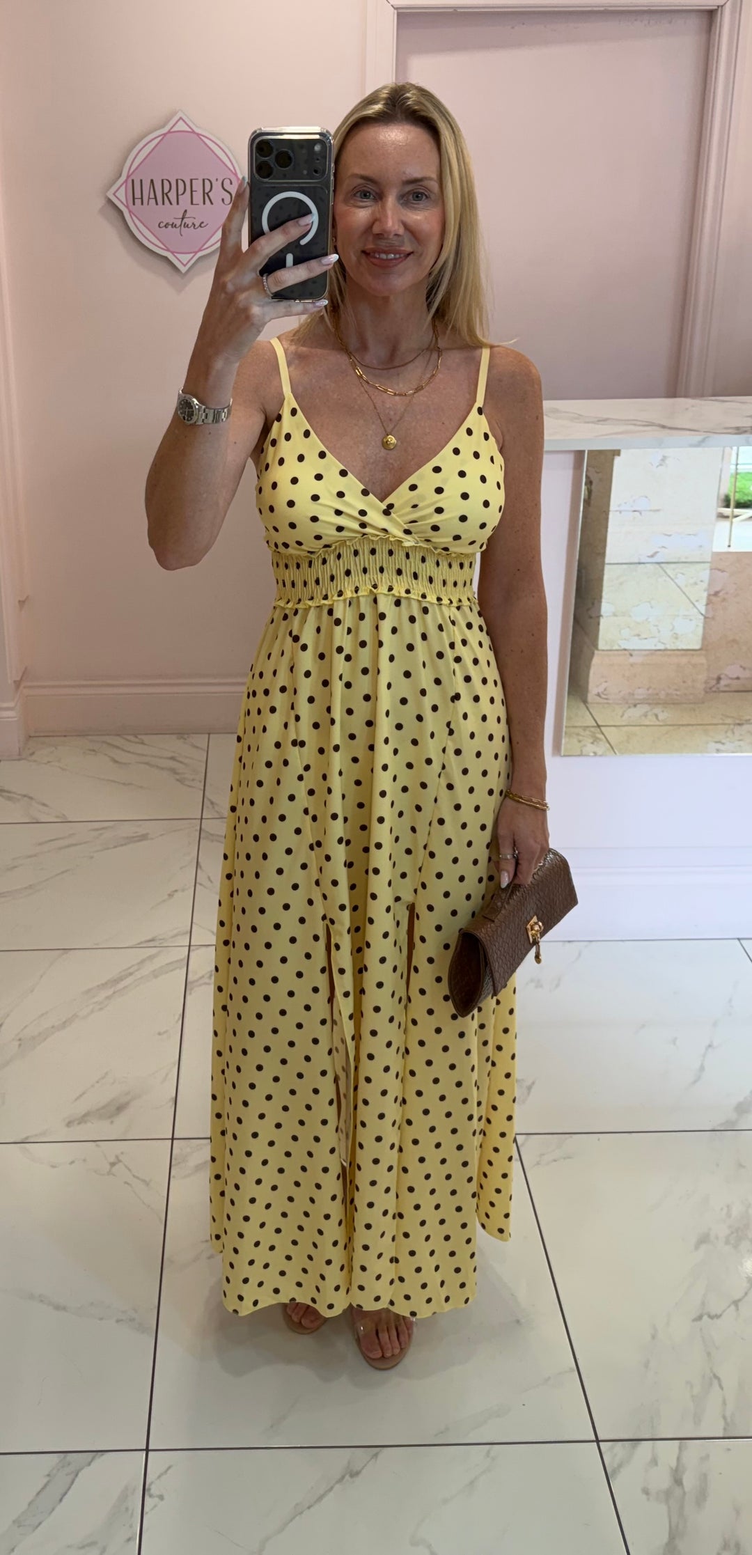 Hattie Polka Dot Maxi Dress