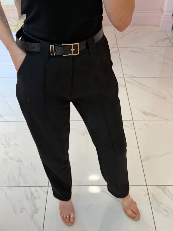 Izzy Tailored Tapered Leg Belted Trousers