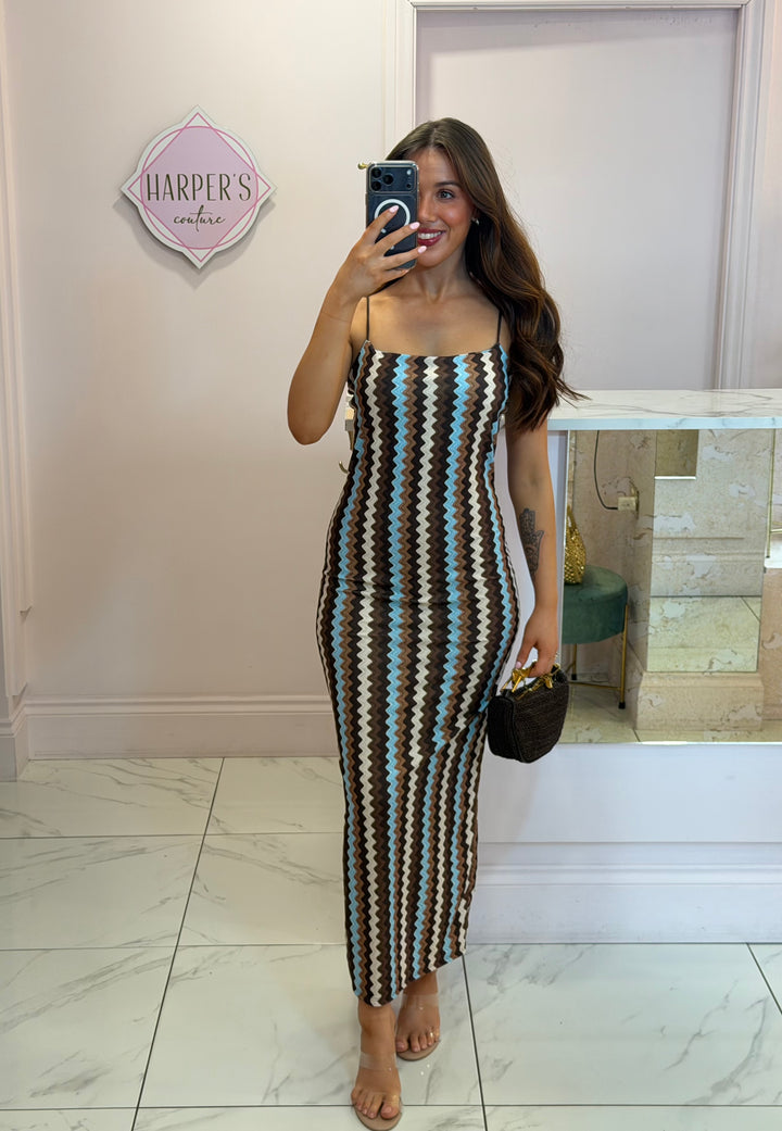 Sophie Zig Zag Cami Midi Dress