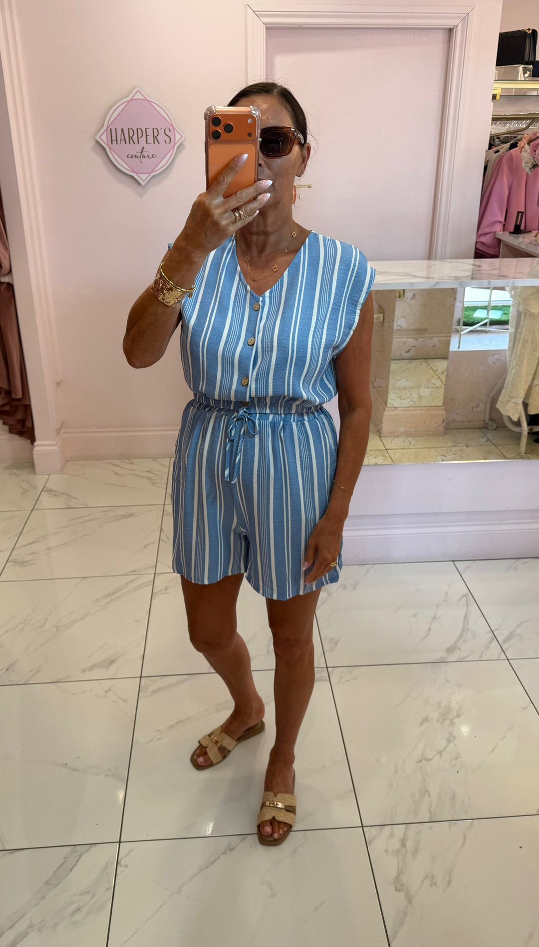 Leni Striped Top &amp; Shorts Co Ord Set