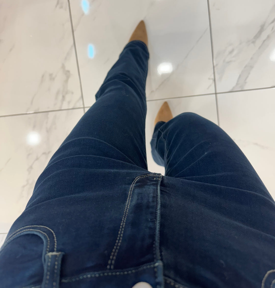 Odette Dark Denim Straight Fit Stretch Jeans