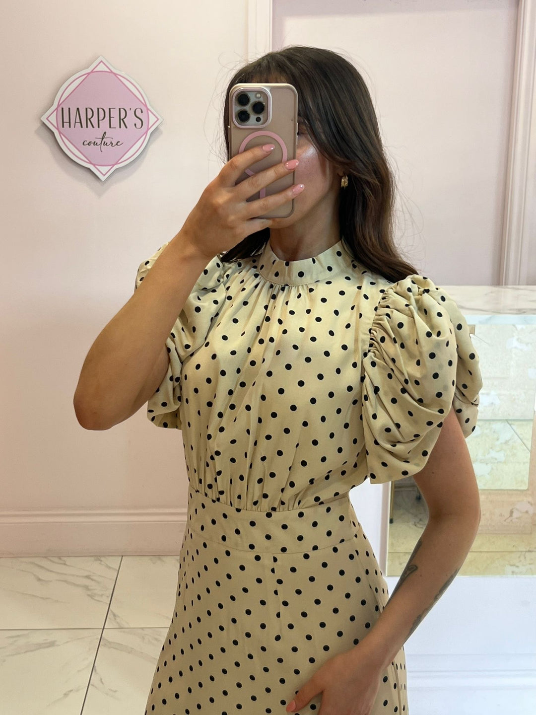 Daphne Polka Dot Midi Dress