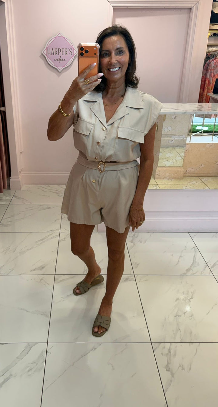 Codie Military Style Belted Playsuit