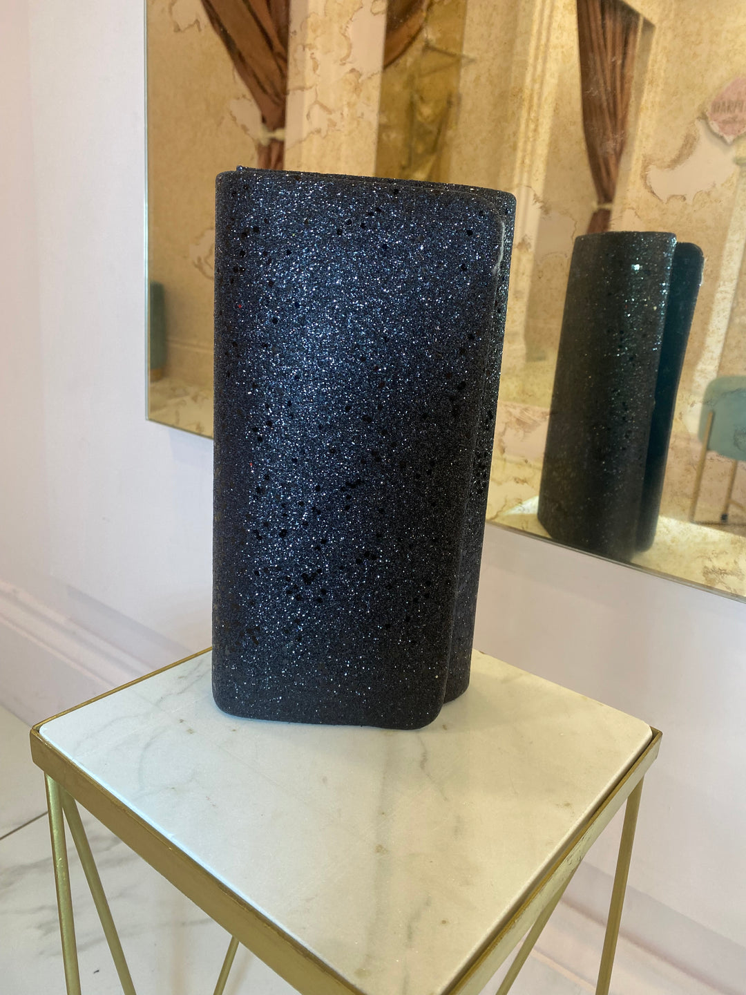 Zoe black Glitter Clutch bag