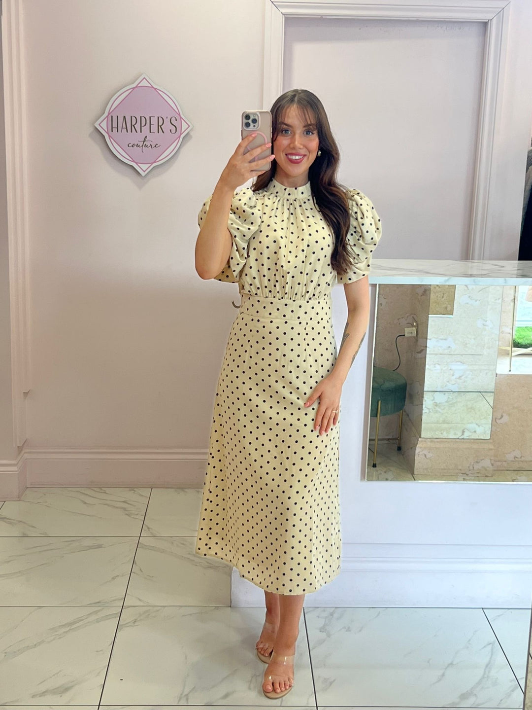 Daphne Polka Dot Midi Dress