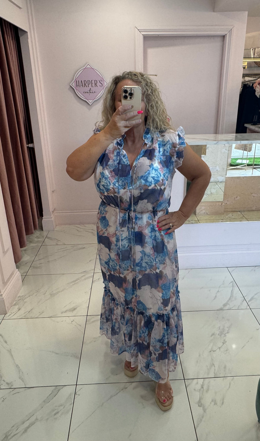 Elizabeth Floral Tie Belted Dress