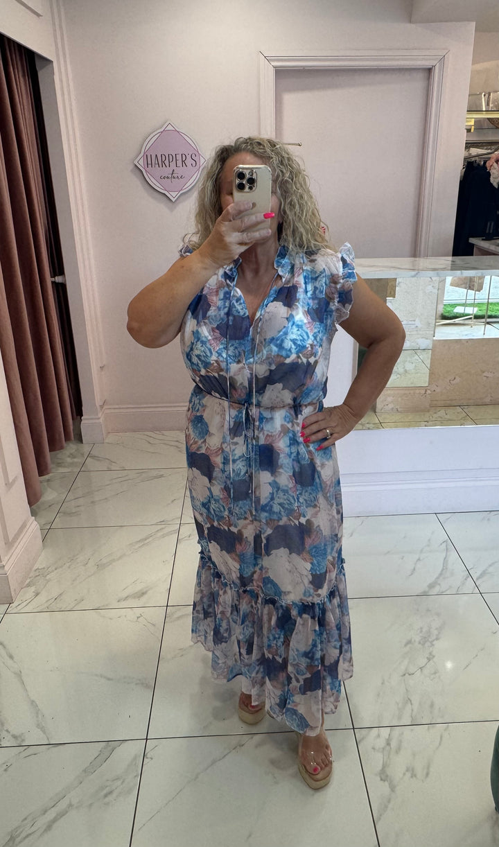 Elizabeth Floral Tie Belted Dress