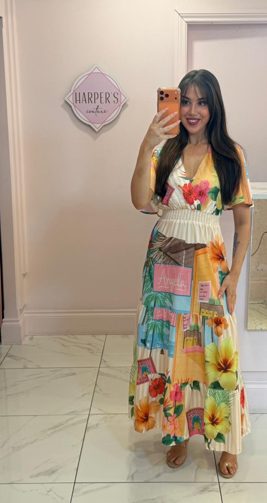 Sofia Vibrant Print Summer Maxi Dress
