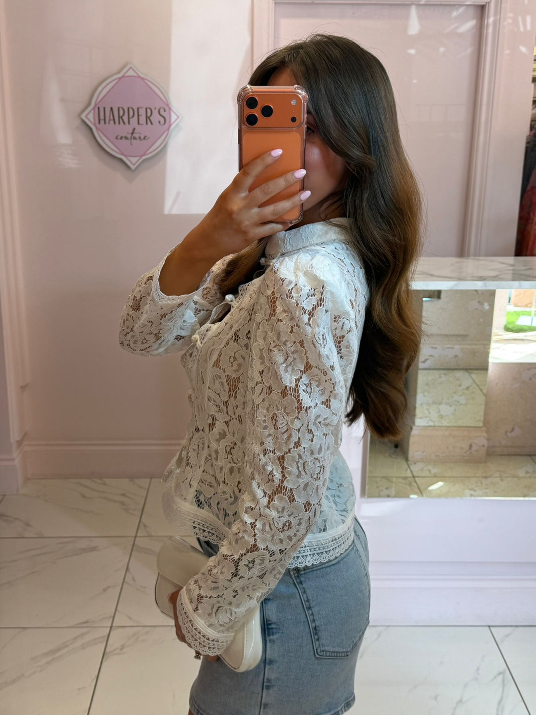 Mai White Lace Detail Blouse