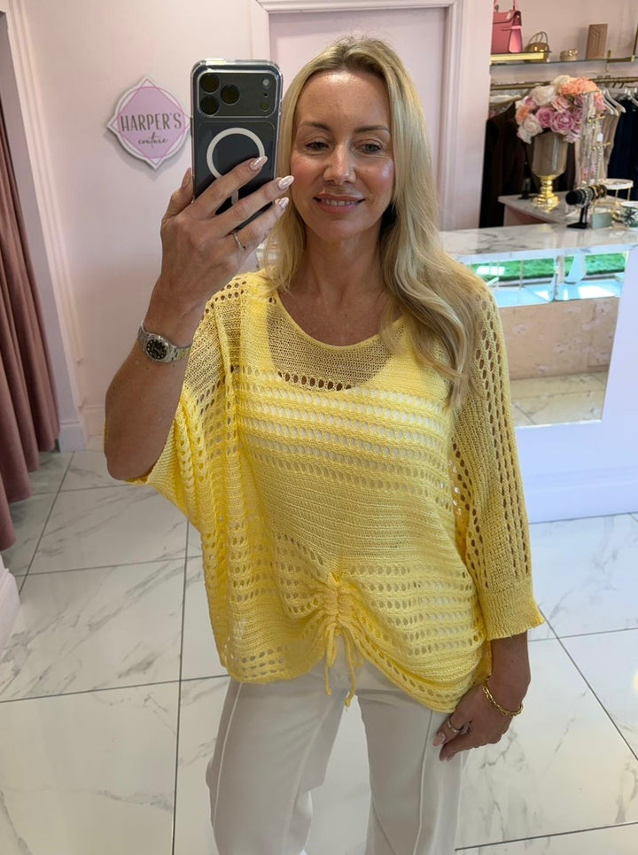 Dionne Crochet Detail Tie Top