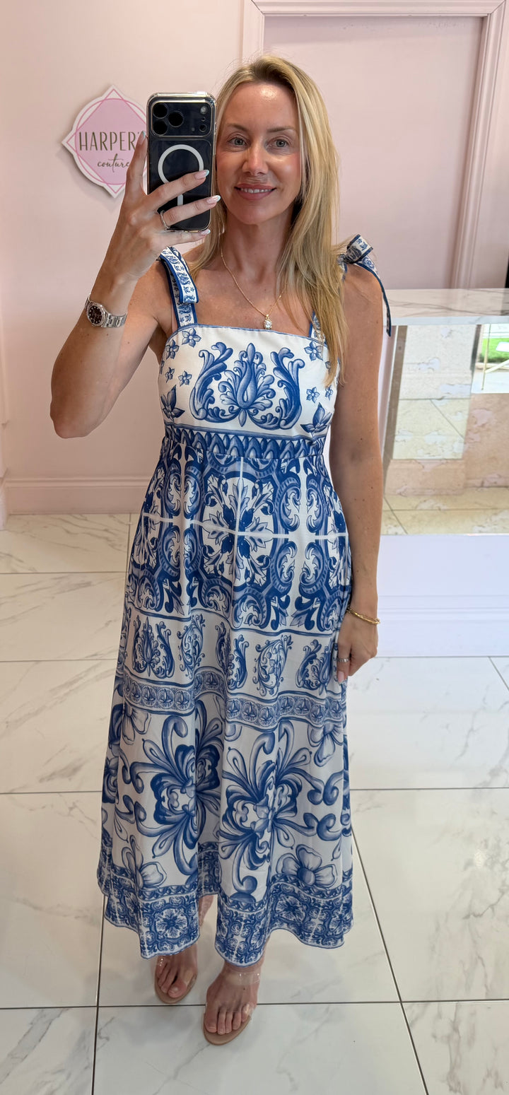 Ayla Blue Summer Maxi Dress