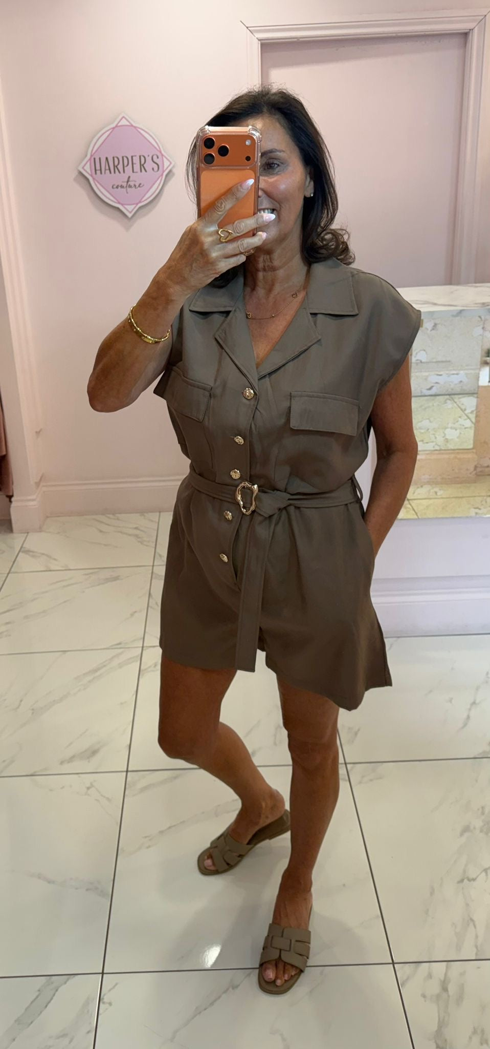 Codie Military Style Belted Playsuit