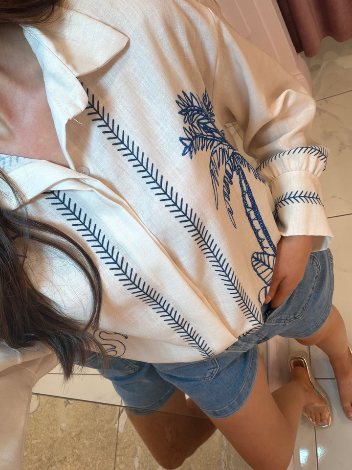 Palma Print Detail Shirt/Blouse