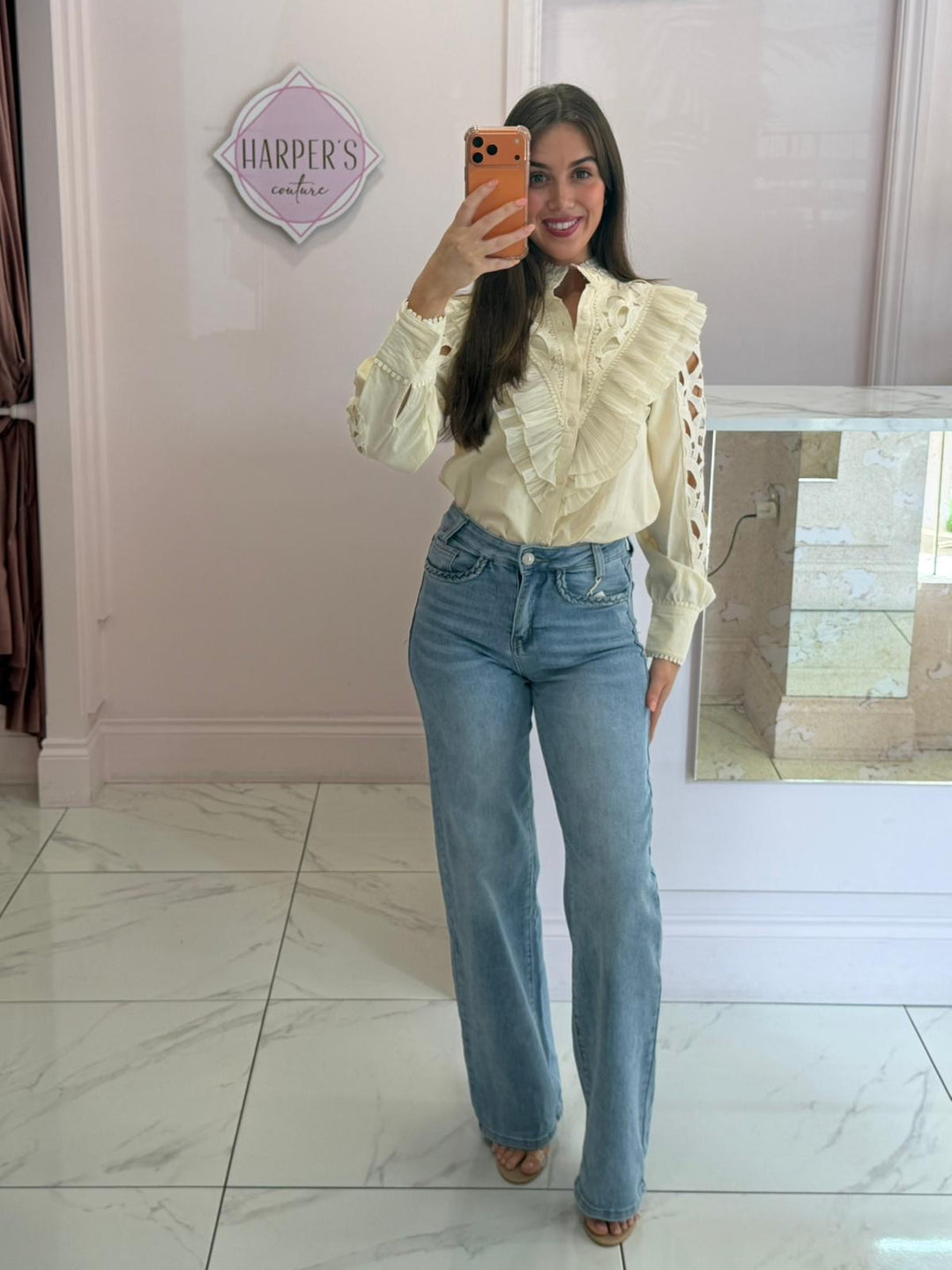 Willow Frill Cut Out Detail Shirt/Blouse