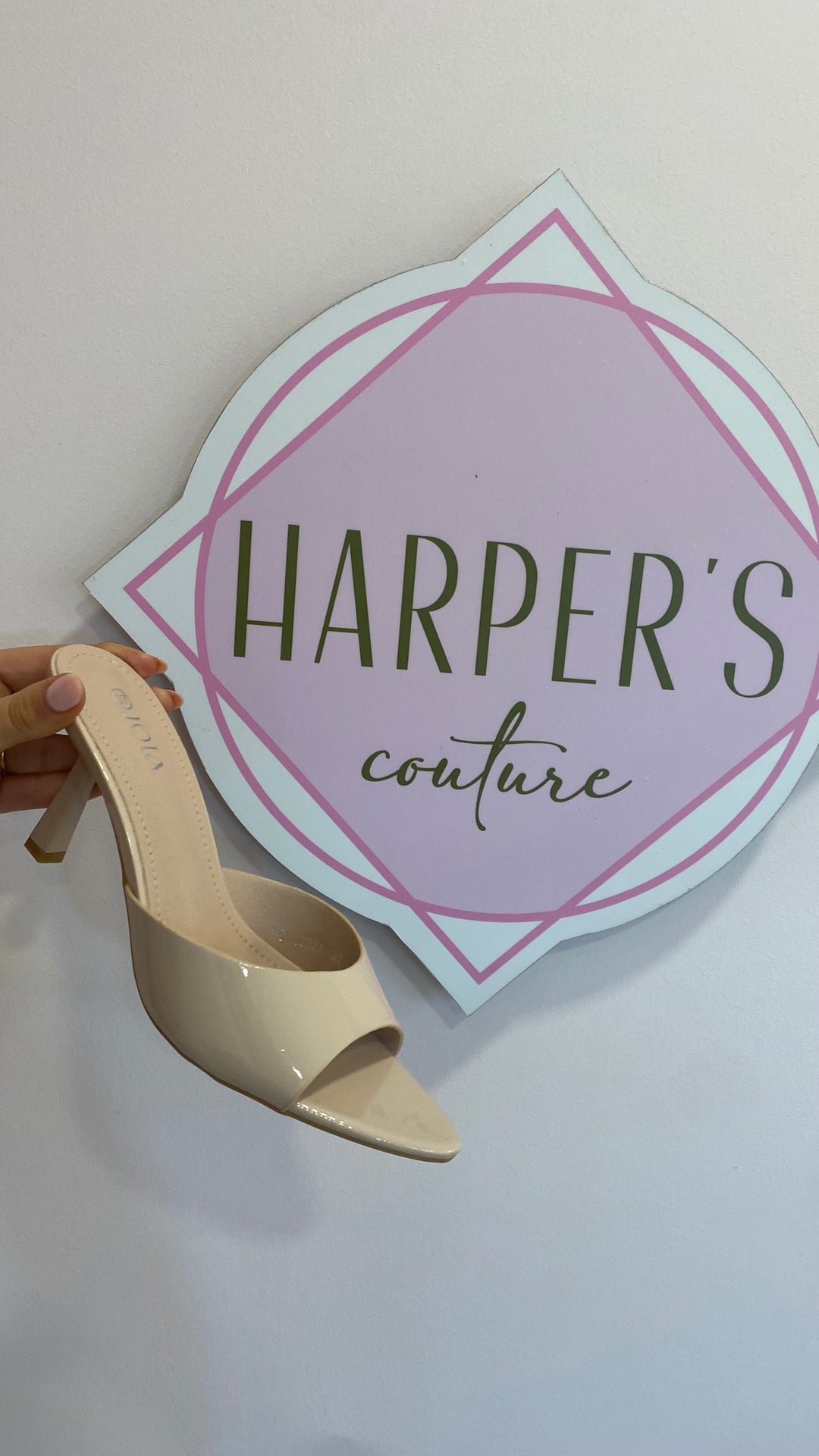 Luna Nude Patent Kitten Heel mule