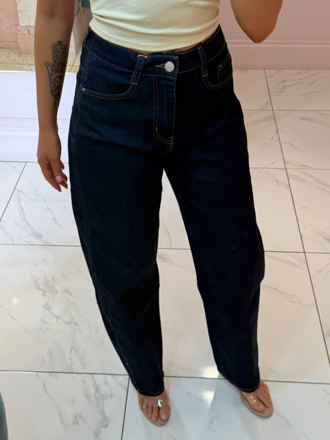 Indigo Barrel Stretch jeans