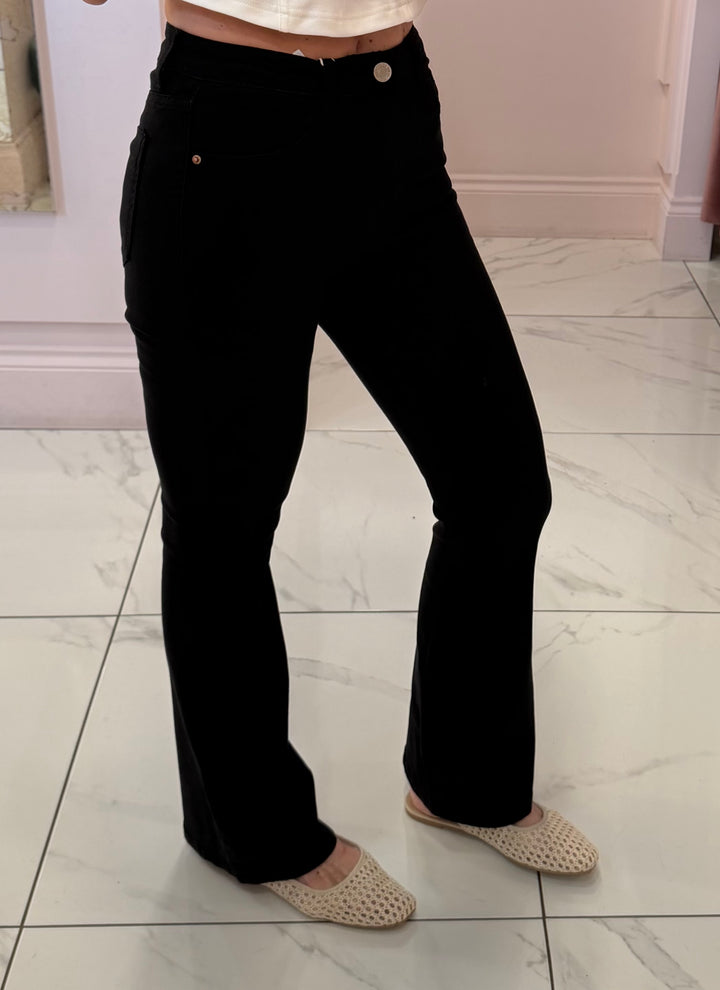 Reeva Black kick Flare Jeans