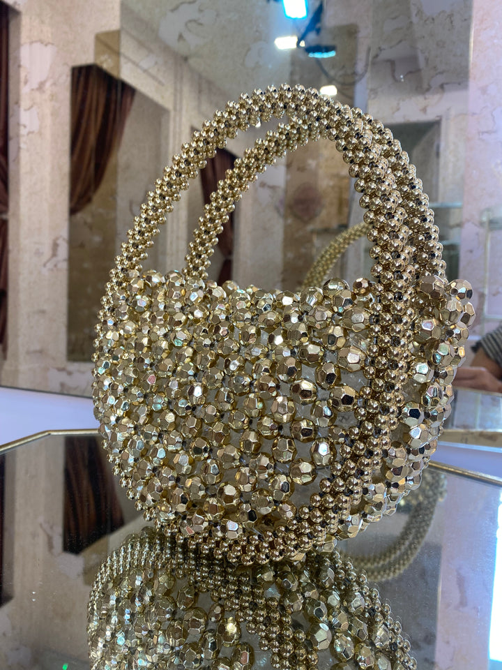 Tarla oval gold beaded bag