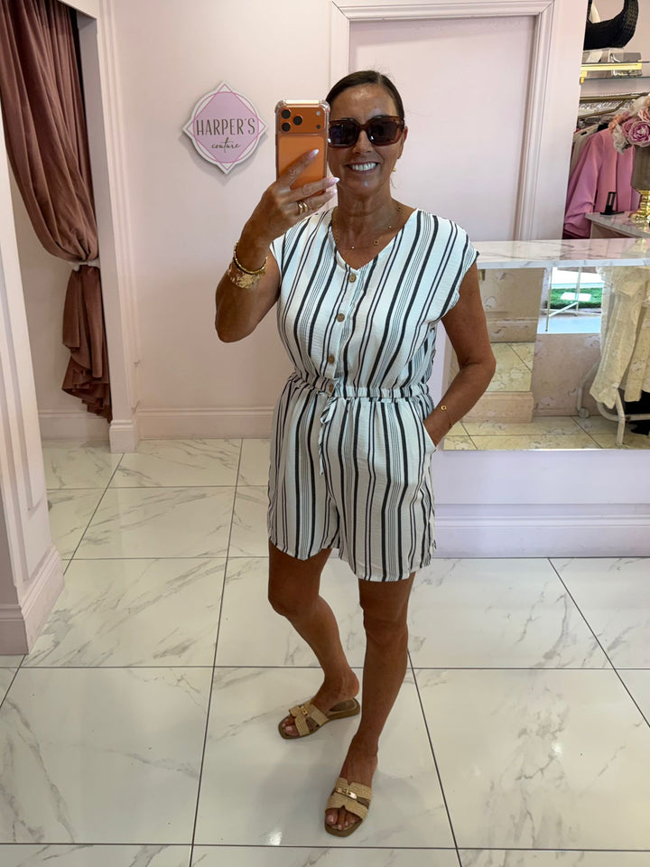 Leni Striped Top &amp; Shorts Co Ord Set